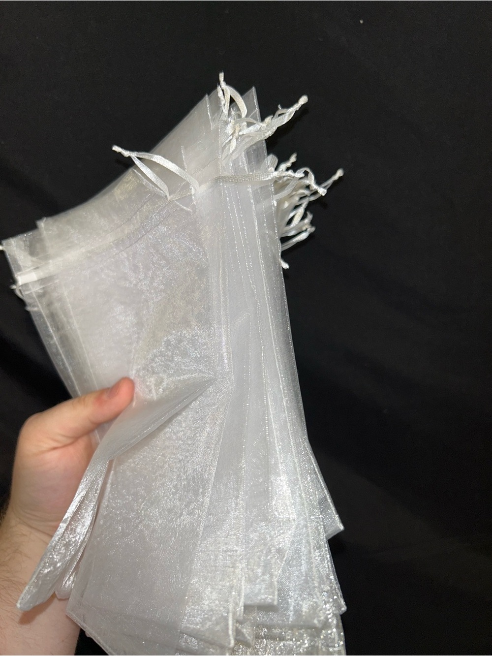 Brand New 50 Pack White Mesh Drawstring Bags